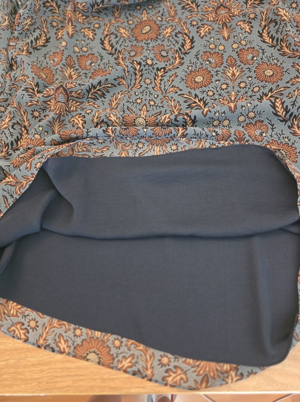 Cabi Blue Floral Lined Tunic Dress XL Long Sleeve Boho - Picture 9 of 12